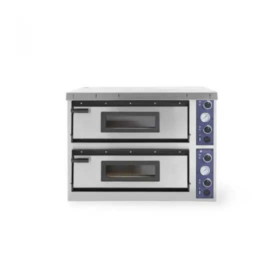 Livrare rapidă Cuptor profesional pizza XL Plus 44 Inox 2 camere 12000 W interval temperatura 50?C to 500?C Hendi 2x 720x720x(H)140 mm