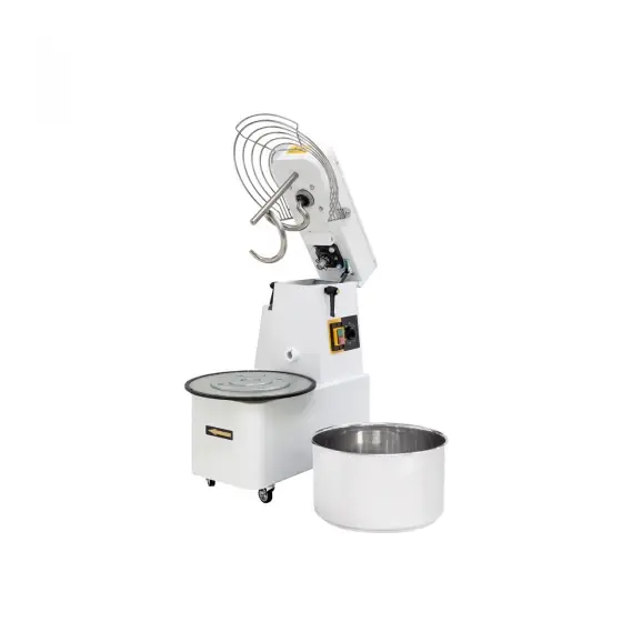 Malaxor profesional spirala cu vas detasabil 1 viteza echipat cu roti pivotante vas, capac si spirala din inox 18/10 Hendi 16 litri 750 W, capacitate maxima incarcare 12 Kg, productivitate 48 Kg/ora,385x670x(H)725 mm Disponibil imediat