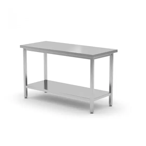 Premium Masa centrala de lucru cu raft, 600 mm adancime, HENDI, Kitchen Line, 800x600x(H)850mm