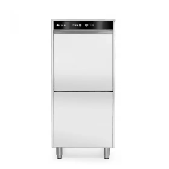 Preț redus Masina de spalat vase, 50x60, electronica, cu dozator de detergent si pompa de scurgere, 400V, HENDI, 400V/7100W, 595x730x(H)1340mm