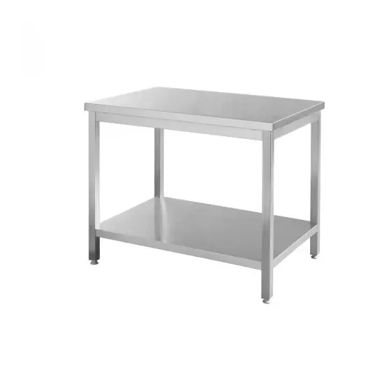Reducere extra Masa de lucru cu polita, inox AISI 430, Hendi, 100x70x(H)85 cm, blat de lucru si polita inferioara ranforsate