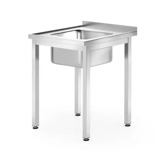 Spalator cu 1 Cuva montare pe perete - sudata, otel inoxidabil, Hendi, Kitchen Line, 600x700x(H)850mm Comandă acum