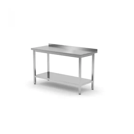 Doar azi Masa de lucru din inox Hendi, cu rebord si polita pregatita pentru ansamblare, 1000x700xh850mm