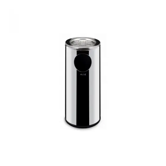 Reduceri Cos de gunoi cu scrumiera, capacitate 33 litri, Inox, diametru 135 mm, baza din cauciuc antiderapant, interior/exterior, 240x(H)660mm
