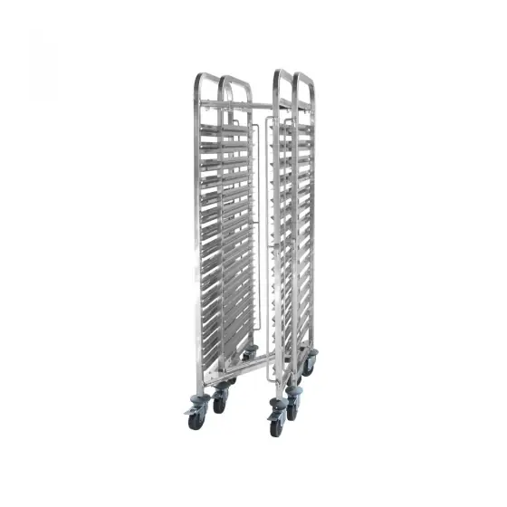 Carucior pentru debarasare tavi, cu roti, capacitate 15 tavi x GN 1/1 (530x325 mm), Hendi, compact, din inox, 36x55x(H)170 cm Noutate