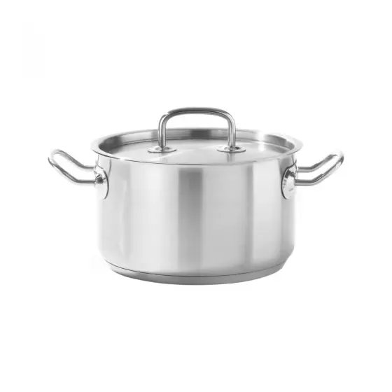 Cumpără acum Oala cu capac 7 Lit, 24 cm diametru x15 cm inaltime, inox, gama Hendi Profi Line