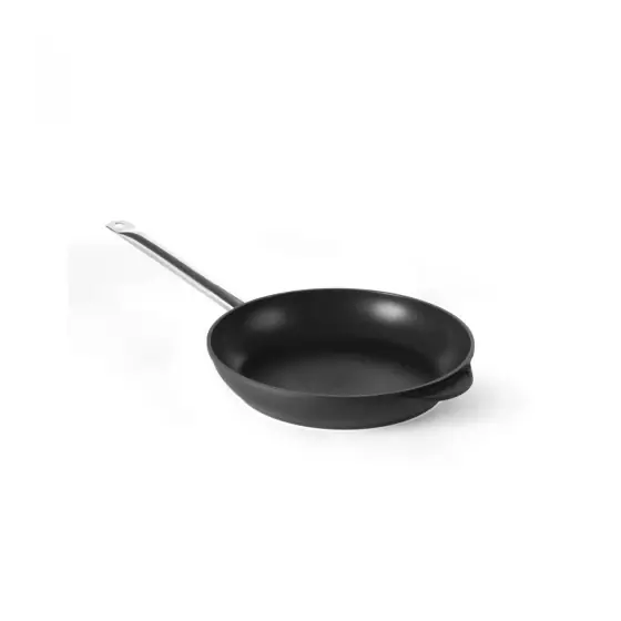 Tigaie Titanium Profesional, 29 cm diametru x 5,5 cm inaltime , din aluminiu dur turnat,baza 22 cm, 2 straturi anti-aderente titan, potrivita pt inductie, Hendi, maner inox Discount