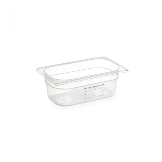 Cel mai vândut Tava gastronorm Gastronorm 1/4, 265x162x(H) 200 mm, 5.5 litri cu marcaj HACCP, polipropilena, Hendi