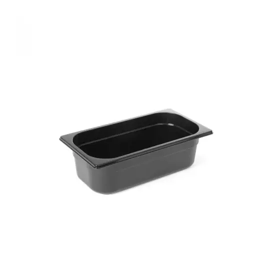 Tava profesionala Gastronorm 1/4 policarbonat negru 4 litri, 265x162x(H)150 mm Hendi Ieftin