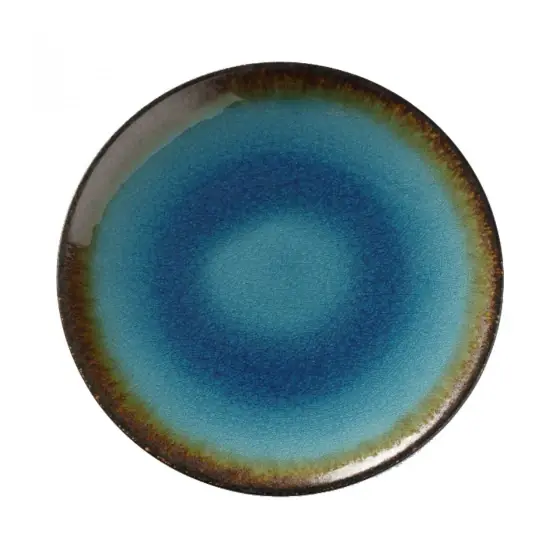 Farfurie Fine Dine, colectia Lazur, diametru 254 mm, portelan decorat manual Noutate