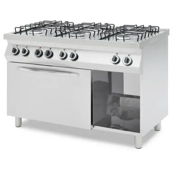 Masina de gatiti cu 6 arzatoare gaz si cuptor electric GN 1/1, HENDI Smart, 230V/3000W, 25500kW,1200x700x(H)900mm Reducere extra