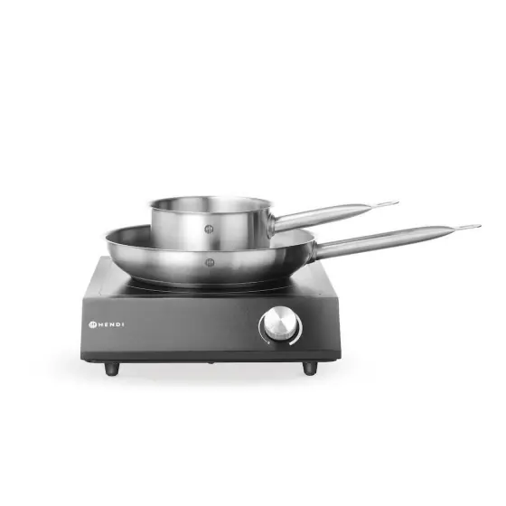 Doar azi Set: Plita cu inductie 3500W + cratita + tigaie, HENDI, Negru, 220-240V/3500W, 320x395x(H)95mm
