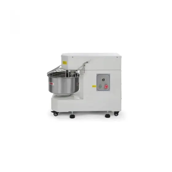 Cumpără online Mixer profesional planetar spirala cu vas fix 1 viteza echipat cu roti pivotante vas, capac si spirala din inox 18/10 Revolution by Hendi 20 litri 1500 W, Viteza bol / carlig: 19/193 rpm, 840x420x (H) 720 mm