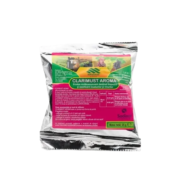 Reducere de preț Produs multicomponent destinat limpezirii si stabilizarii musturilor si vinurilor, Clarimust Aroma, 25 g