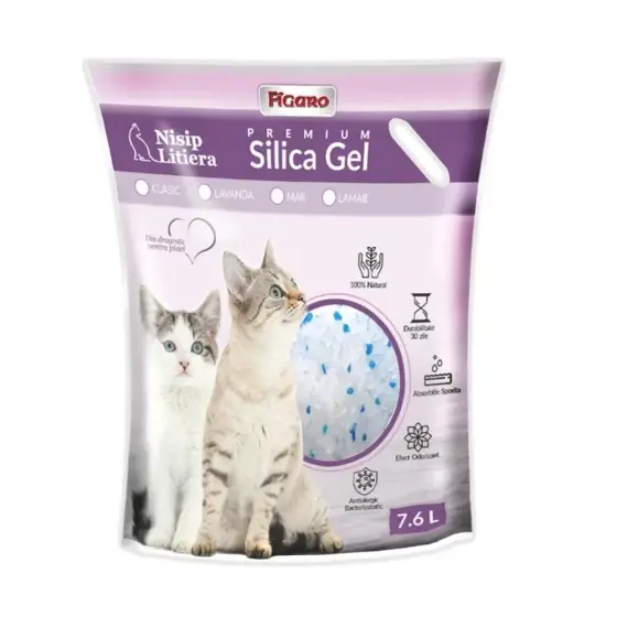 Ultima șansă Asternut Pentru Litiera Pisici Nisip Silica-Gel Figaro Premium 7.6L-Clasic