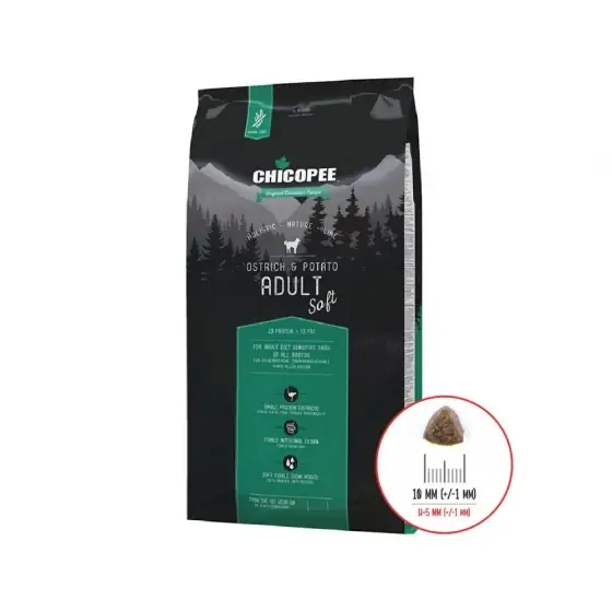 Hrana Uscata Pentru Caini Super Premium Chicopee Hnl Soft Adult Ostrich&Potato 2Kg Cel mai vândut