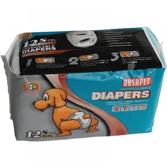 Cumpărături sigure Scutece/Diapers Catei M (7-16Kg/45-63Cm) Hushpet (12Buc/Pch)