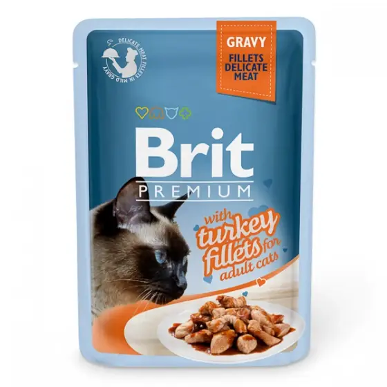 Brit Cat Delicate Turkey in Gravy 85 g Promoție
