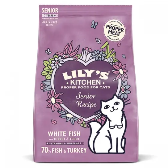 Lily's Kitchen Cat White Fish & Turkey Senior Recipe Dry Food 800 g Plată securizată