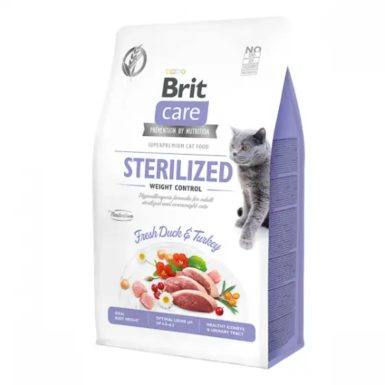 Brit Care Cat GF Sterilized Weight Control 400 g Comandă acum