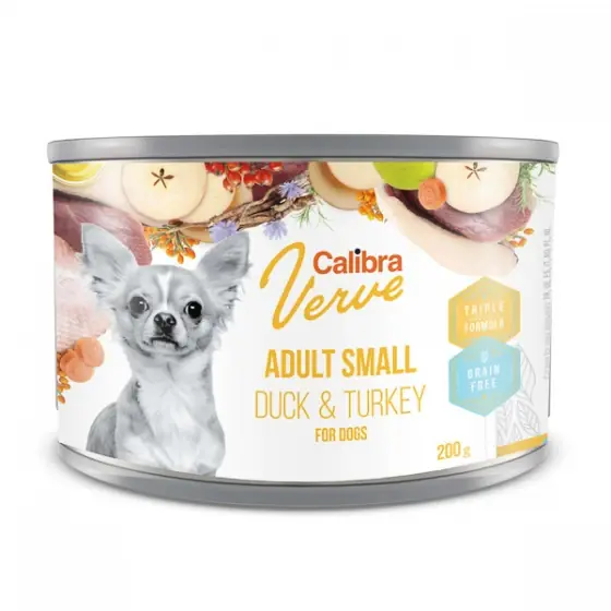 Lichidare de stoc Calibra Dog Verve GF Can Adult Small Duck & Turkey 200 g