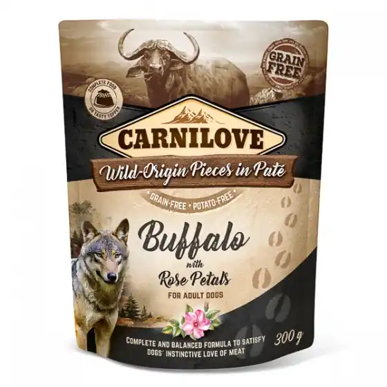 Carnilove Dog Pouch Paté Buffalo with Rose Petals 300 g Expediere rapidă