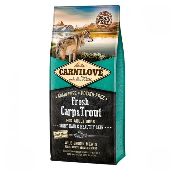 Carnilove Fresh Carp and Trout, Healthy Skin for Adult Dogs 12 kg Disponibil imediat