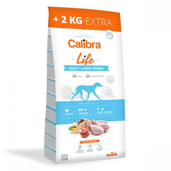 Ofertă exclusivă Calibra Dog Life Adult Large Breed Chicken 12 plus 2 kg