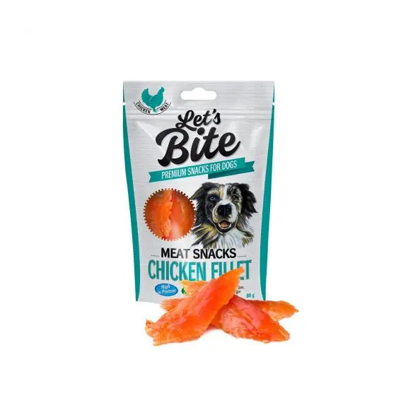 Recompensa caini, Brit Lets Bite Meat Snacks cu Pui File, 4x 80 g Bestseller