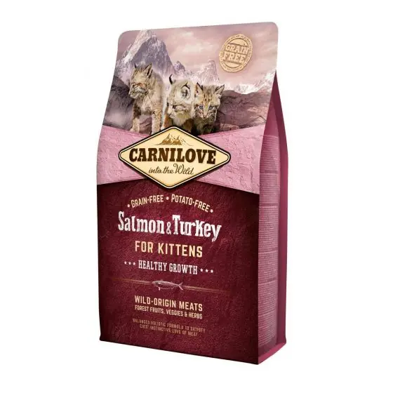 Ieftin Hrana uscata pentru pisicute, Carnilove Somon si Curcan, 2 kg