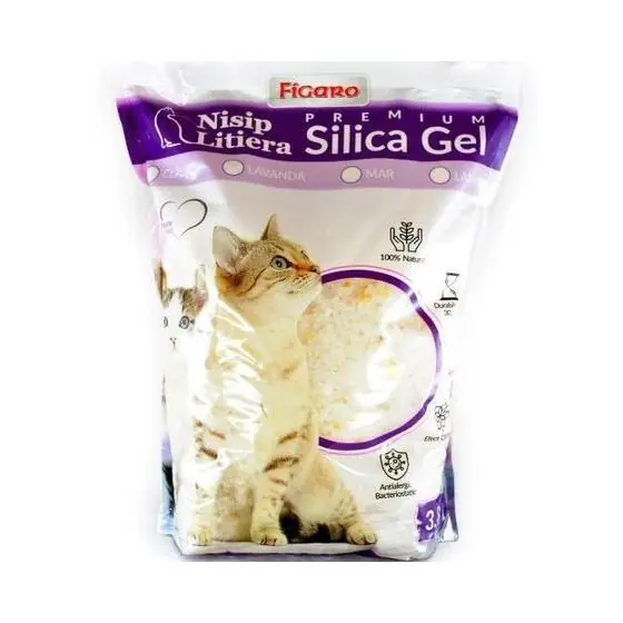 Ofertă exclusivă Nisip pentru pisici Silica-Gel Figaro Premium 3.8 L Lavanda