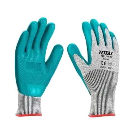 Doar azi TOTAL mănuși industriale antităiere, din latex, gri - verde, XL