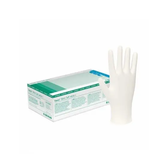 Manusi de examinare Vasco Nitril Soft White, marimea S, 200 buc/cutie Plată sigură