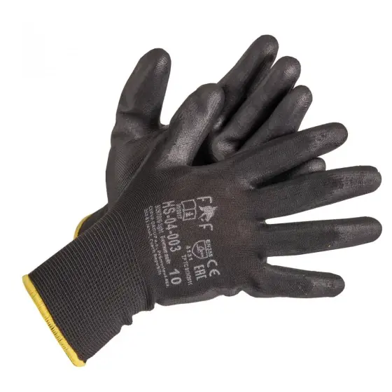 Comandă acum Mănuși cu peliculă din poliuretan BuntingLight Black HS-04-003, negru, 9