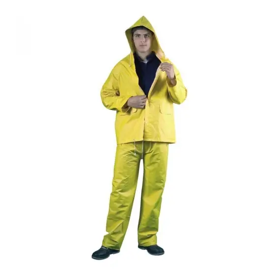 Costum impermeabil din PVC/PE/PVC, galben Super ofertă