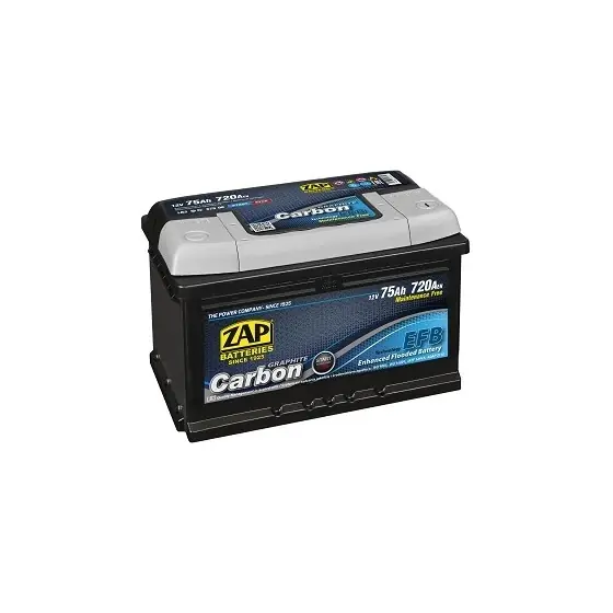 Ieftin Baterie auto 75Ah Zap Carbon EFB Start-Stop, 278x175x175, 720A, 12V