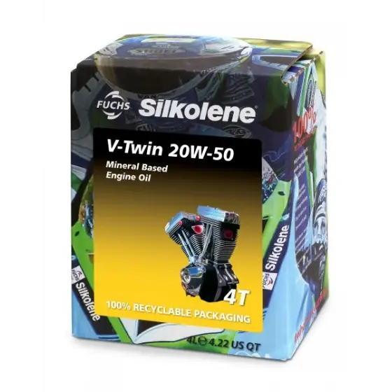 Ofertă limitată Ulei motor 4 timpi Silkolene V-TWIN 20W50 4L CUBE