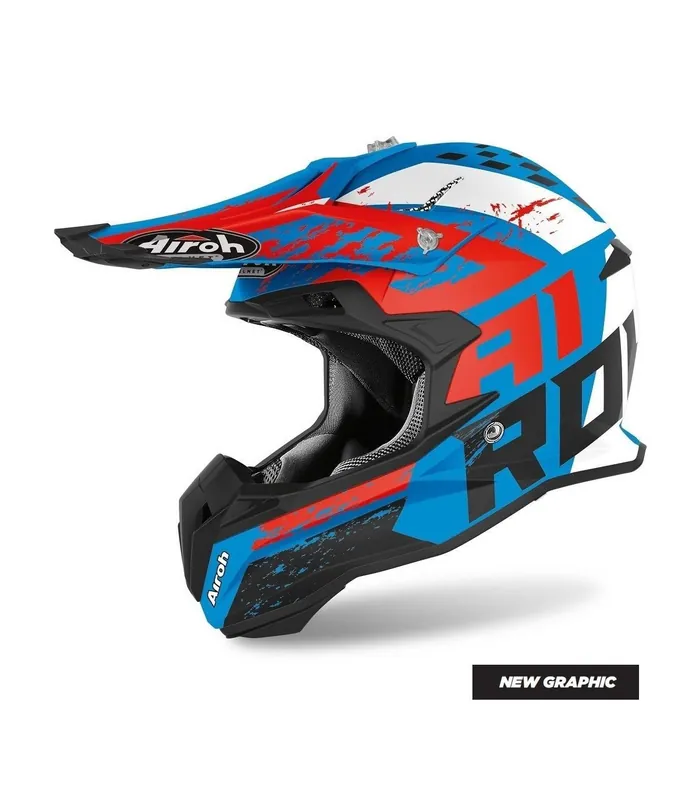 Casca Enduro - Mx Airoh Terminator Open Vision Hanger Azure Matt Premium
