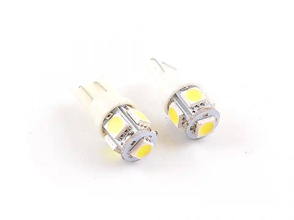 Reducere Set bec pozitie T10 cu 5 led-uri SMD, alb