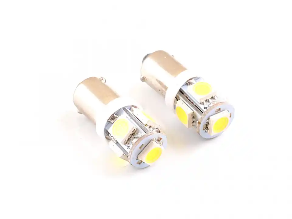 Set bec pozitie T4W (BA9S) cu 5 led-uri SMD, alb Preț mic