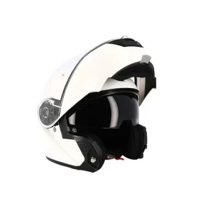 Doar azi Casca flip-up TRENDY T-706, Alb lucios, Mărimea XL