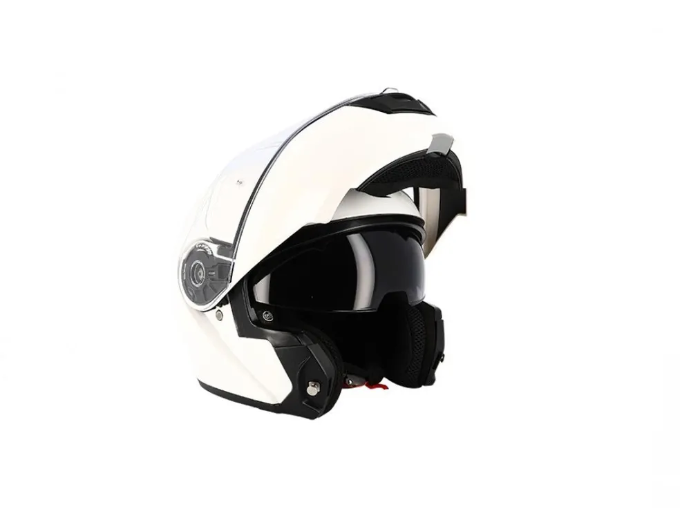Doar azi Casca flip-up TRENDY T-706, Alb lucios, Mărimea XL