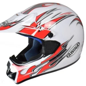 Reducere extra Casca enduro Awina TN8686-30, Alb-Rosu, Marimea M