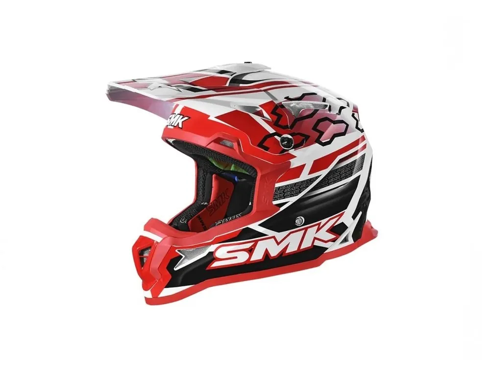 Casca enduro SMK ALLTERRA TRIBOU, Negru-Rosu, Marimea M Preferatul clienților