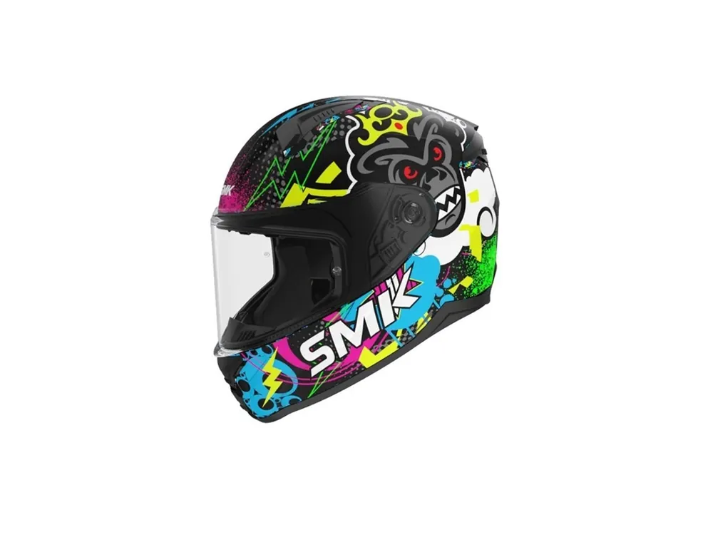 Cască moto integrală copii SMK BIONIC KIDS Chimpz, mărimea YM, unisex, SMK0118/24/MA264/KM Ofertă de sezon
