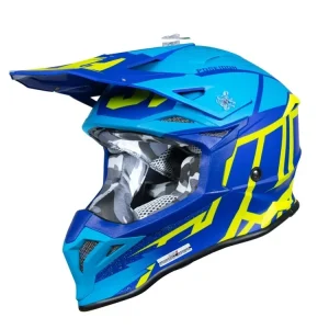 Casca enduro Just1 J39 Poseidon, Albastru + Galben, Marimea S Reducere extra