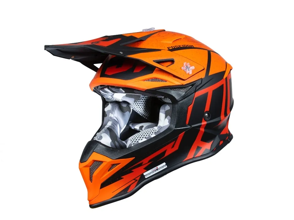 Casca enduro Just1 J39 Poseidon, Negru + Portocaliu, marimea M Plată securizată
