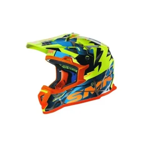 Plată securizată Casca enduro SMK ALLTERRA FULMINE, marimea L, albastru-portocaliu-galben, SMK0117/24/GL457/L