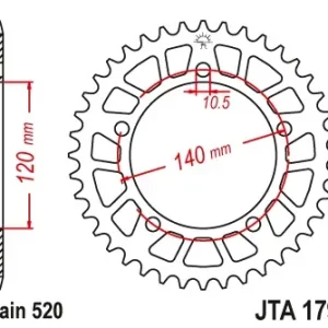 Noutate Pinion transmisie spate JT Sprockets Aluminiu JTA1793, 47 dinti