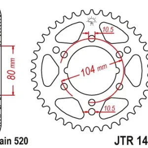 Calitate înaltă Pinion transmisie spate JT Sprockets JTR1478, 40 dinti